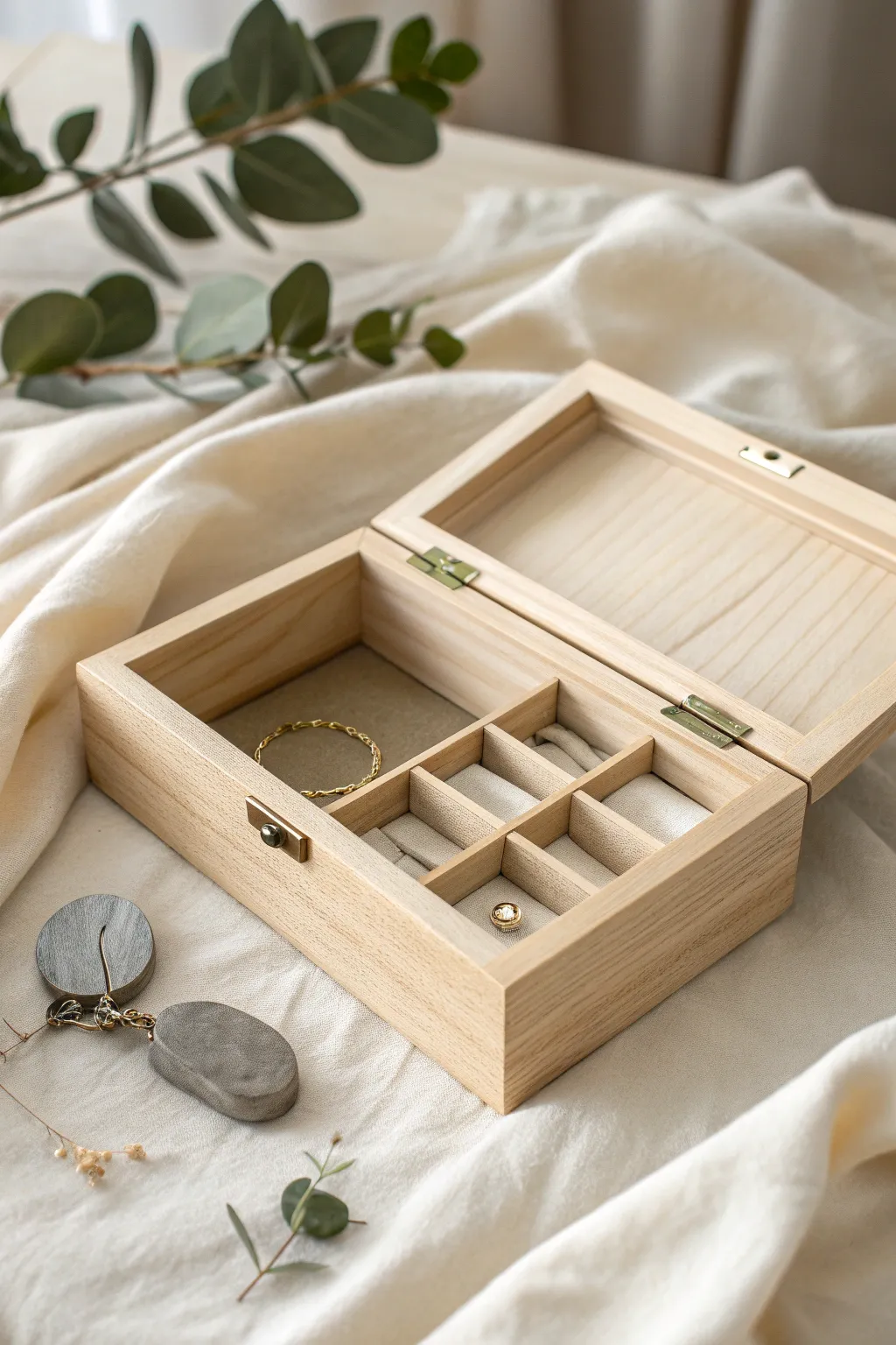 Discover the charm of hidden treasures with this elegantly crafted jewelry box, where simplicity meets mystery.