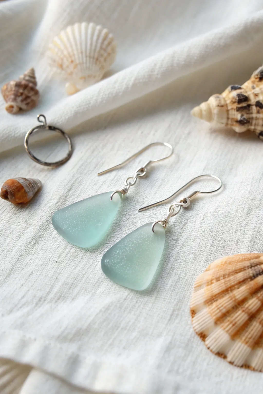 Embrace the ocean's beauty with handcrafted sea glass earrings, where simplicity meets natural elegance.