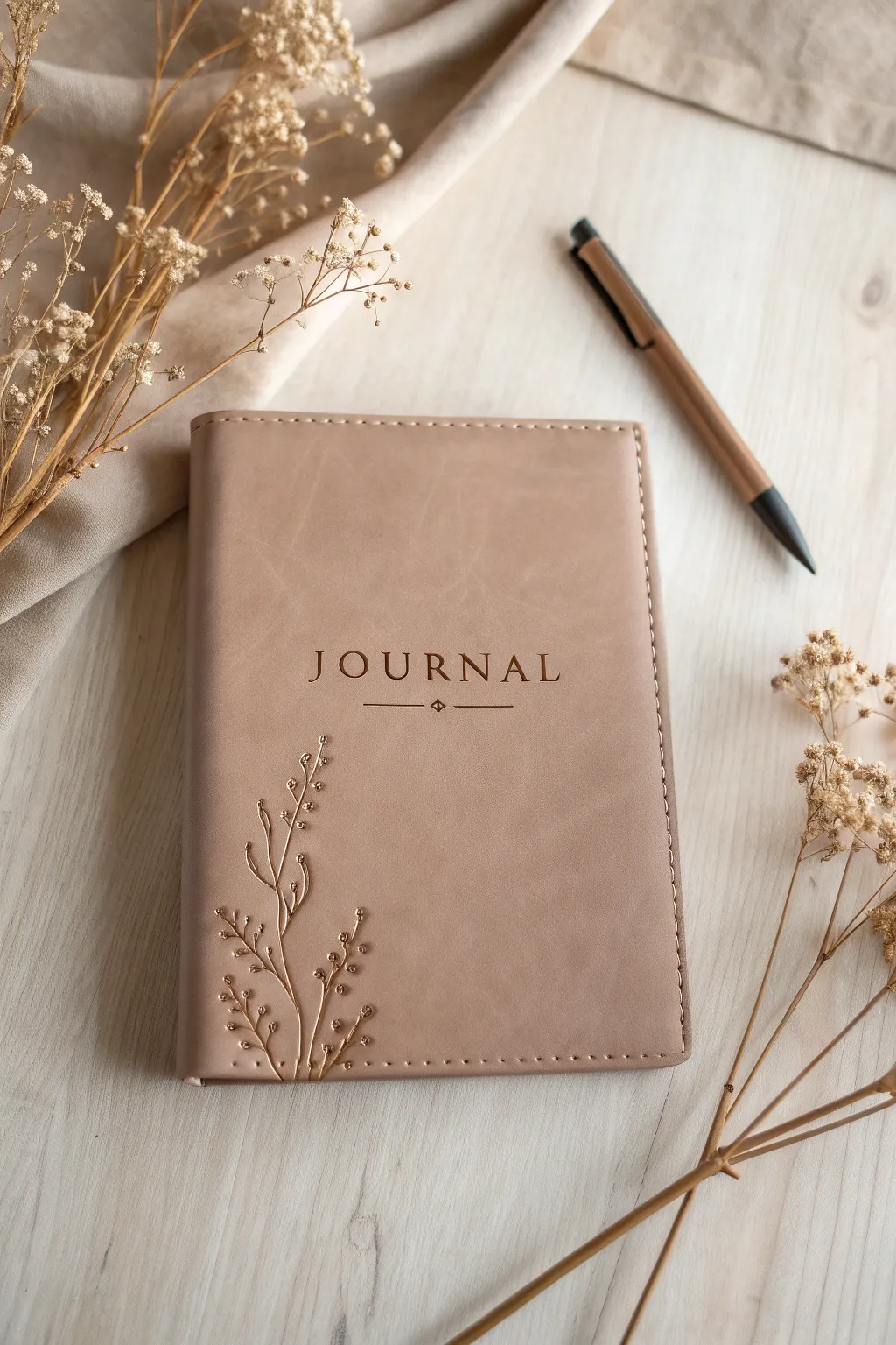 Add a personalized touch to your journal with custom initials for a unique, minimalist vibe.