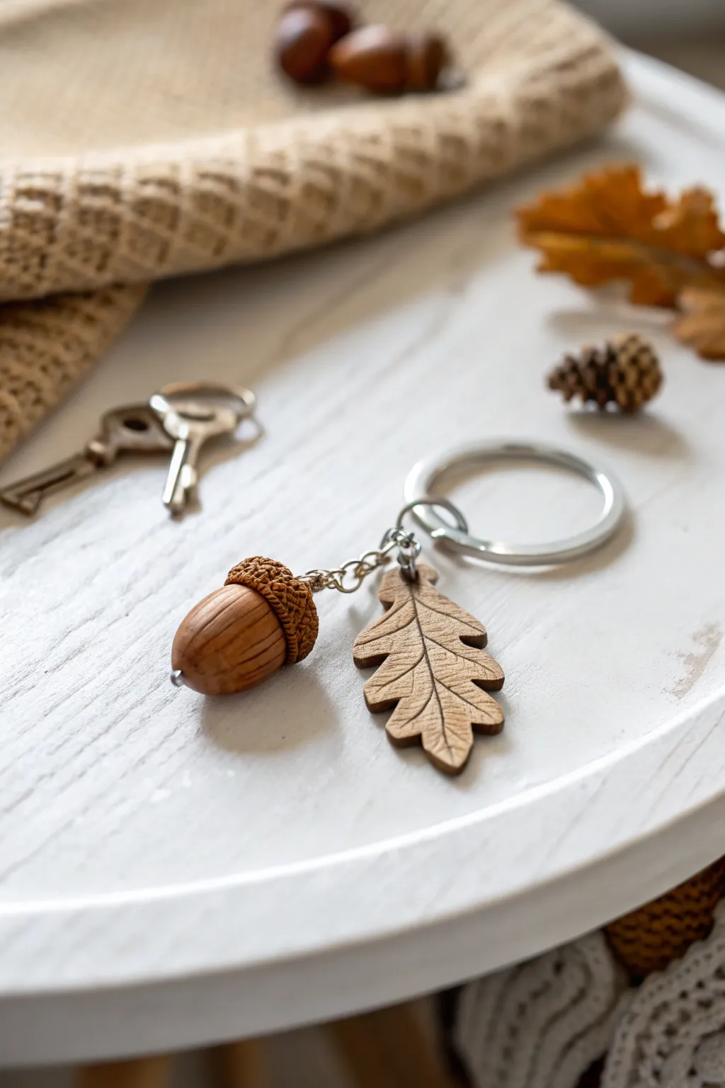 Embrace the beauty of nature with this handcrafted fall-themed keyring. 🍂✨