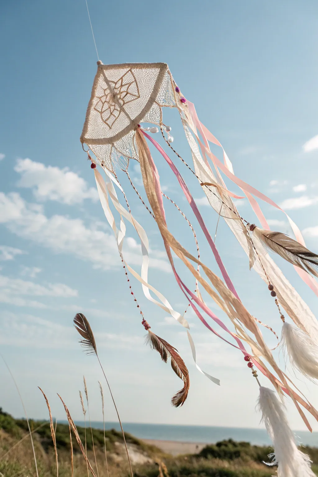 Elevate your kite game with feathers and flair for a boho-chic touch.