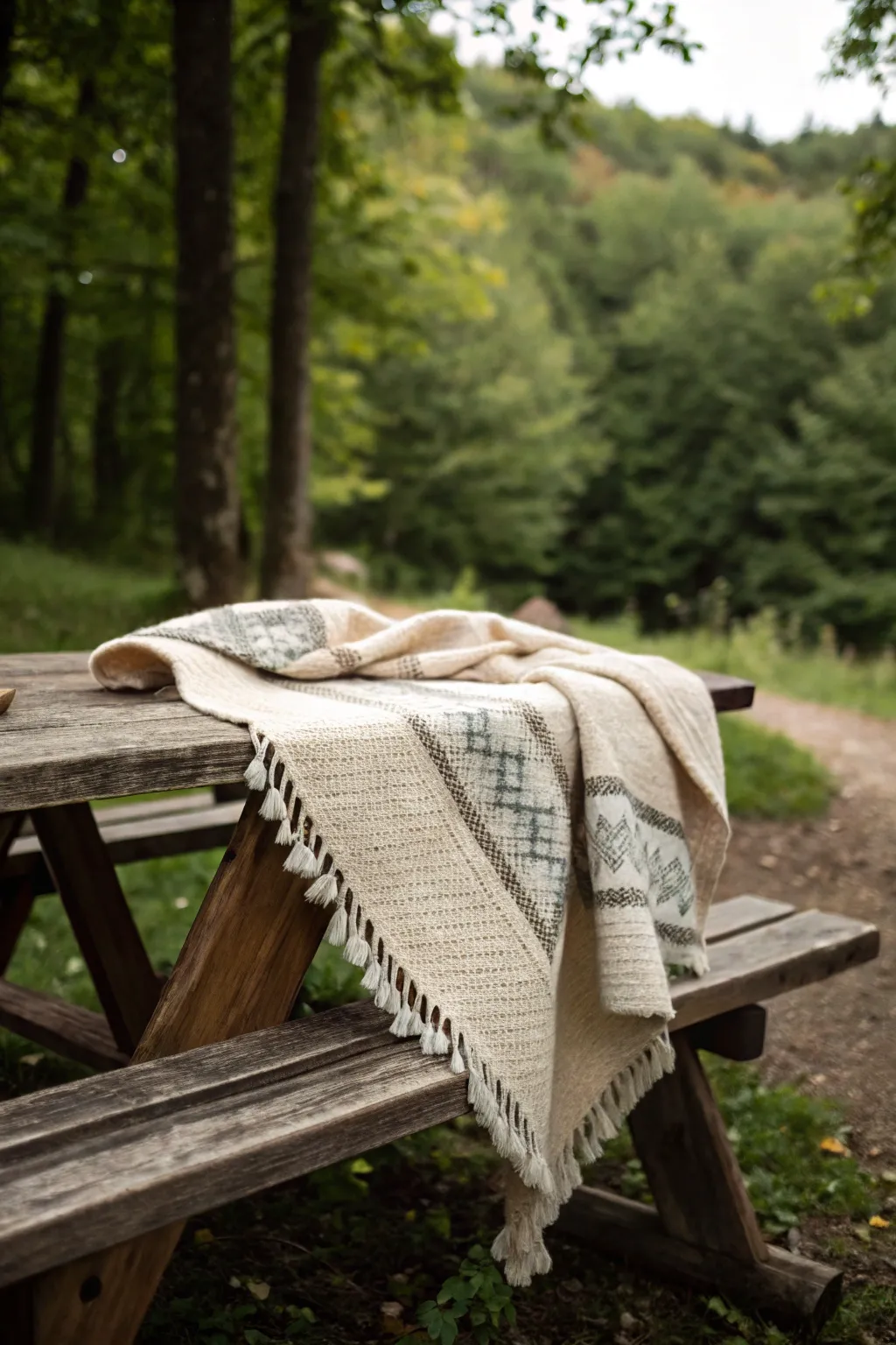 Embrace outdoor adventures with a touch of handmade elegance. #KnitBlanket #OutdoorComfort
