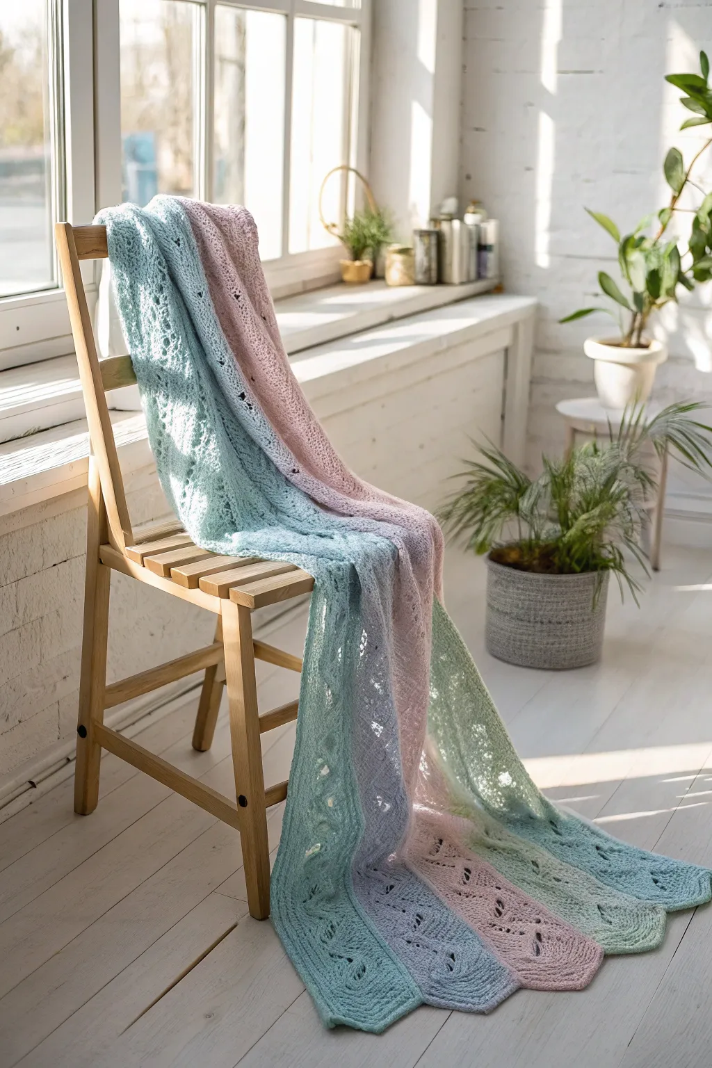 Wrap yourself in the art of gradient yarn—a scarf that tells a story of colors.