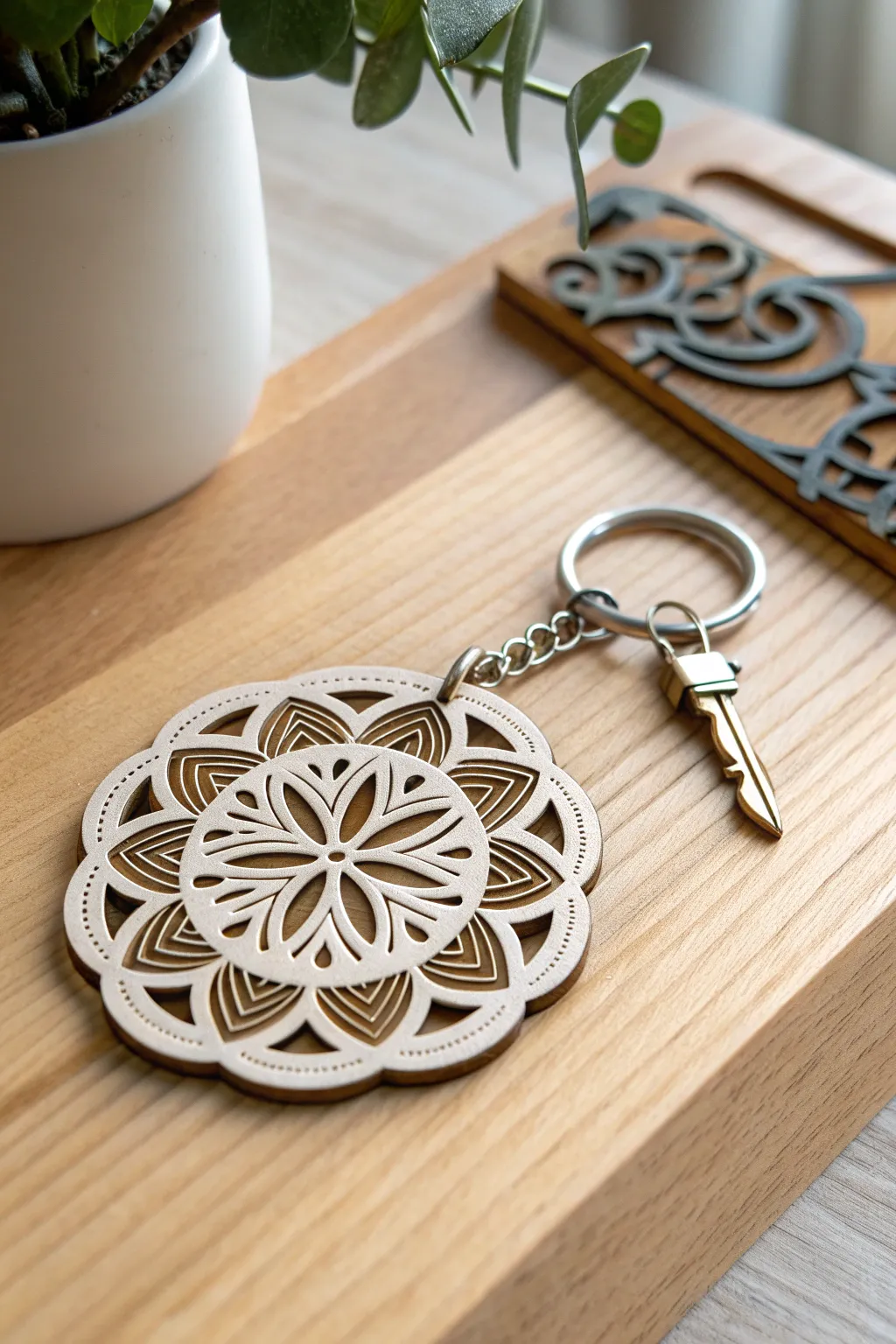 Elevate your everyday carry with this stunning 3D layered keychain, a perfect blend of minimalist design and Boho flair.
