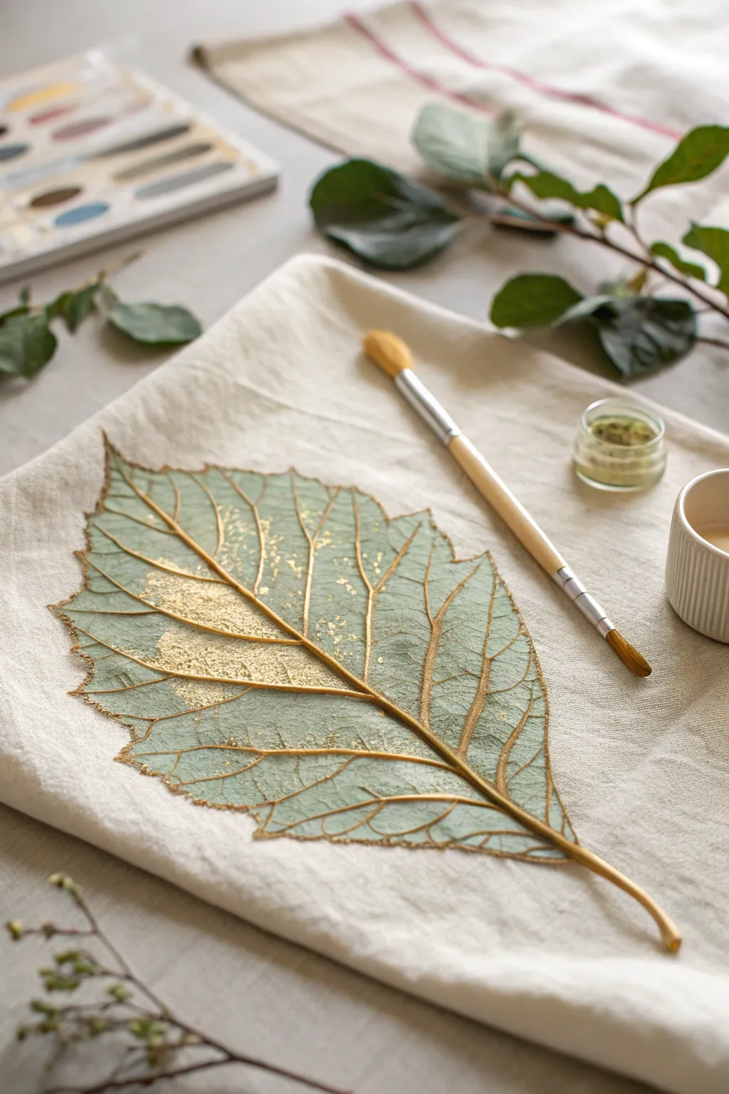 Discover the art of leaf printing: nature's patterns meet minimalist design.