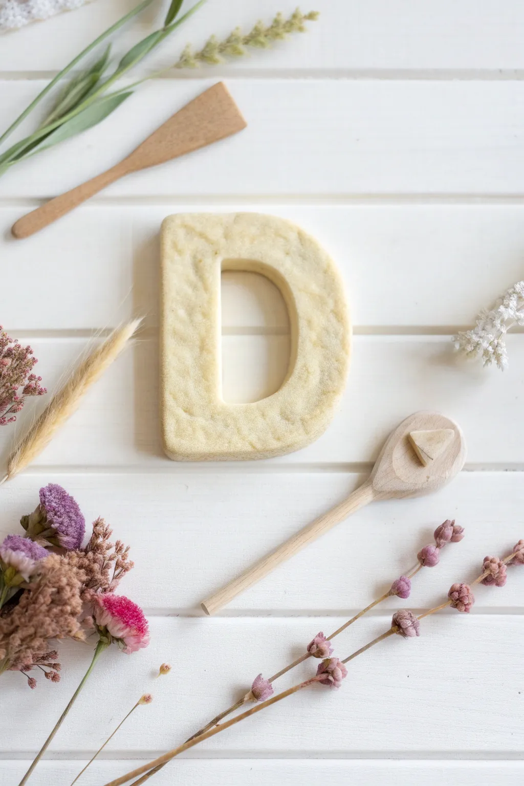 Crafting Delight: Embrace the art of simplicity with this charming playdough letter 'D'.