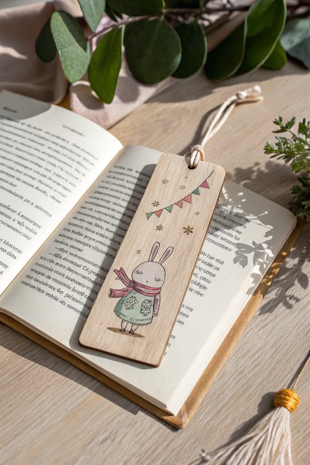 Add a touch of whimsy to your reading with this charming cartoon character bookmark.