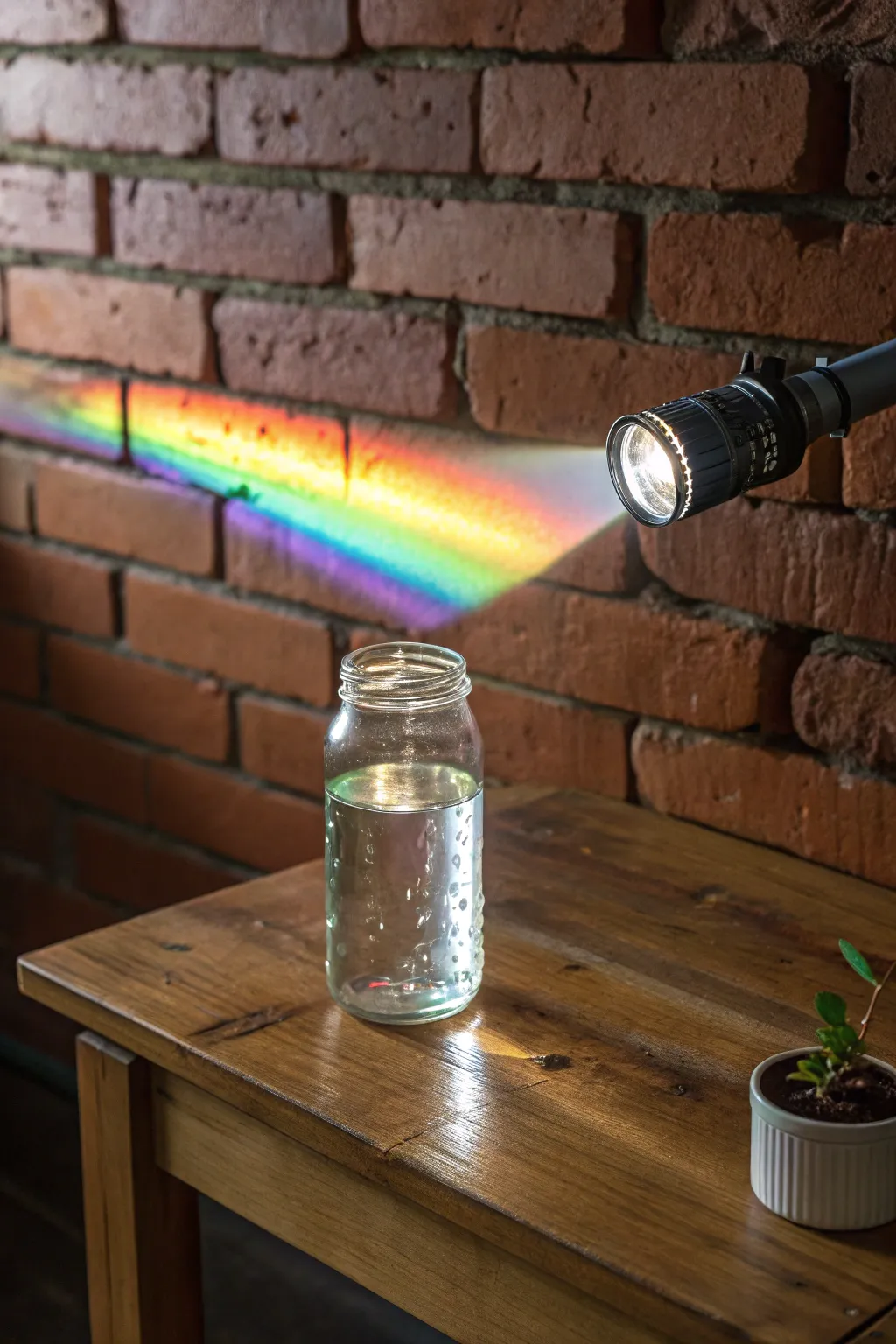 A touch of magic: Create your own rainbow in a jar with just water and light.
