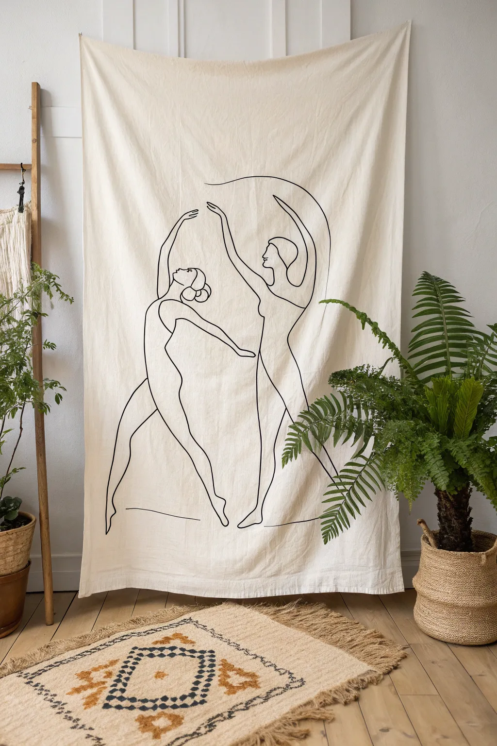 Grace in Motion: A minimalist line drawing that captures the elegance of dance, bringing life and rhythm into your living space.