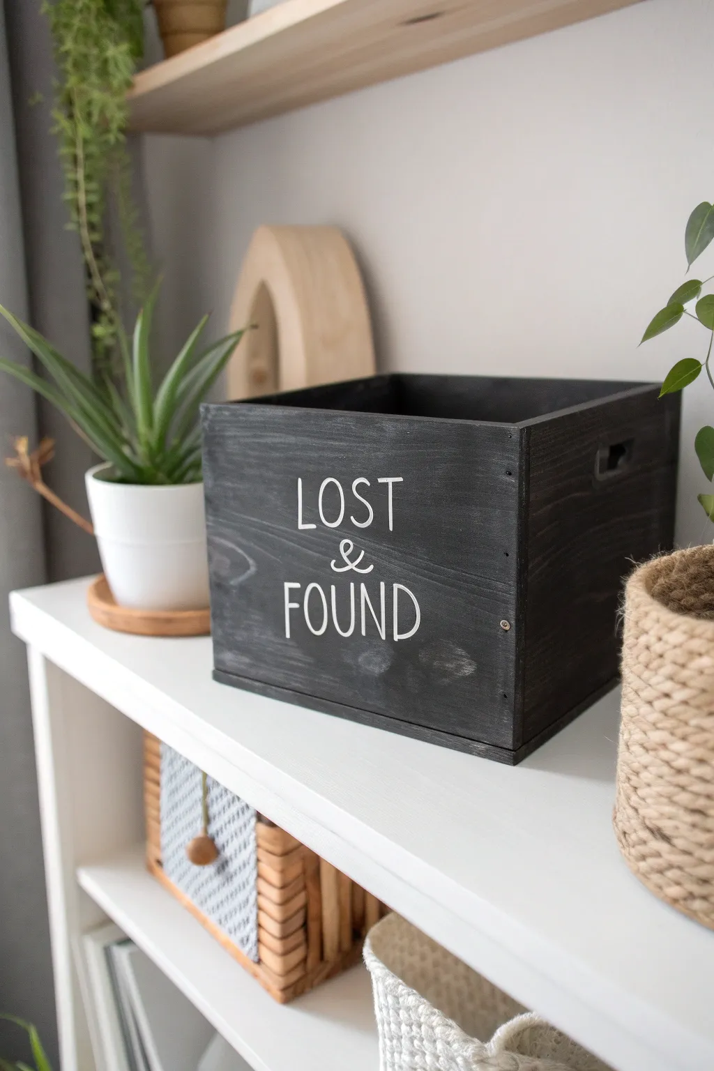 Effortlessly organized: A chic solution for your studio's wandering treasures.
