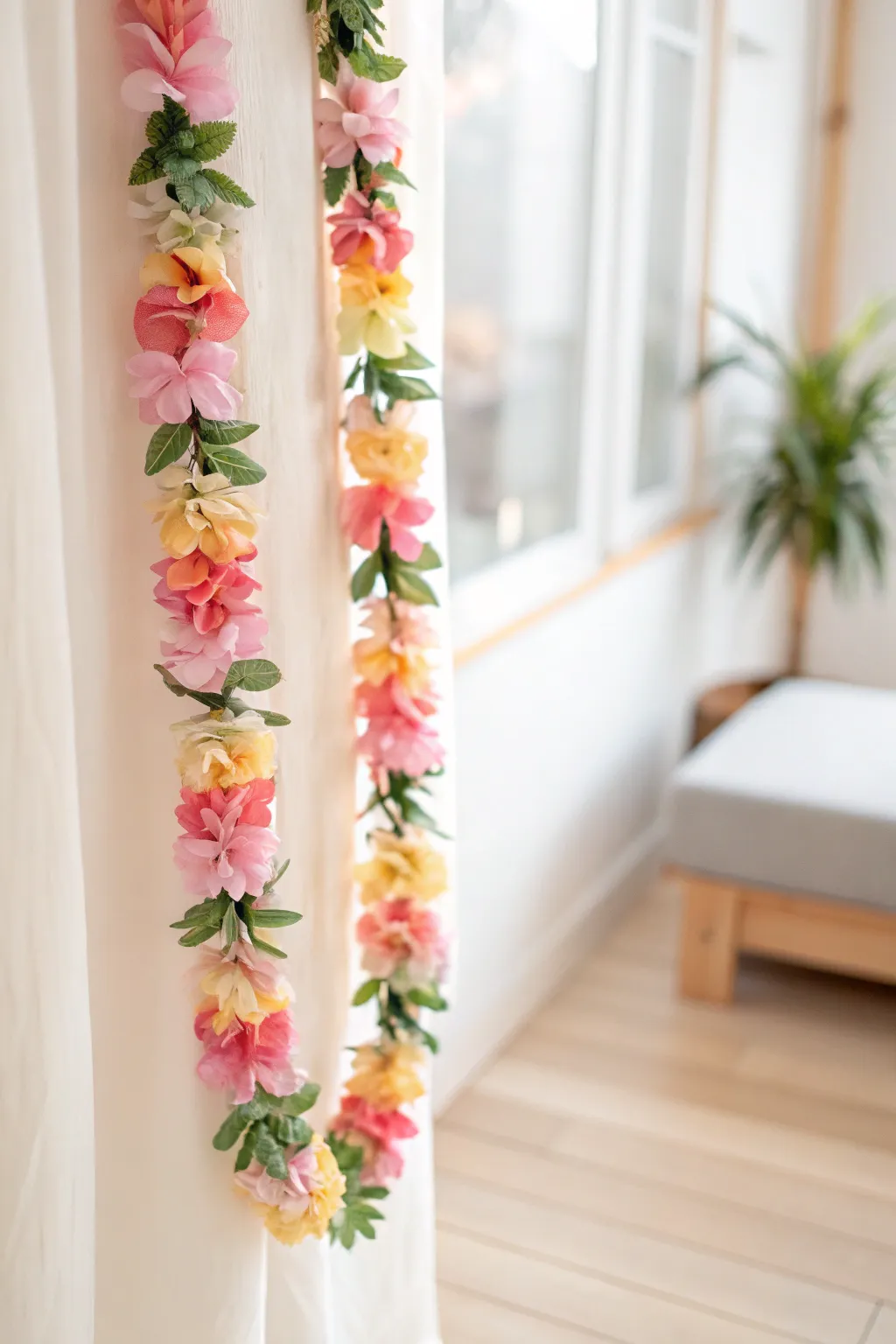 Embrace the beauty of simplicity with this handcrafted floral lei, a perfect blend of minimalism and bohemian charm.