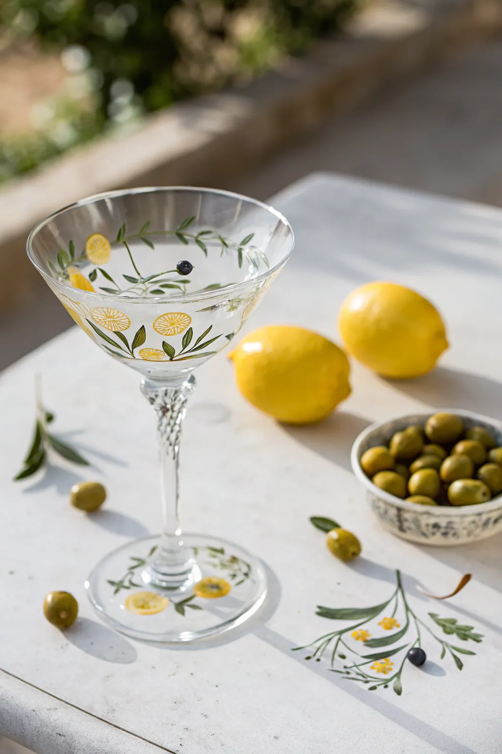 Elevate your glassware with hand-painted fruity accents for a refreshing and artistic touch.