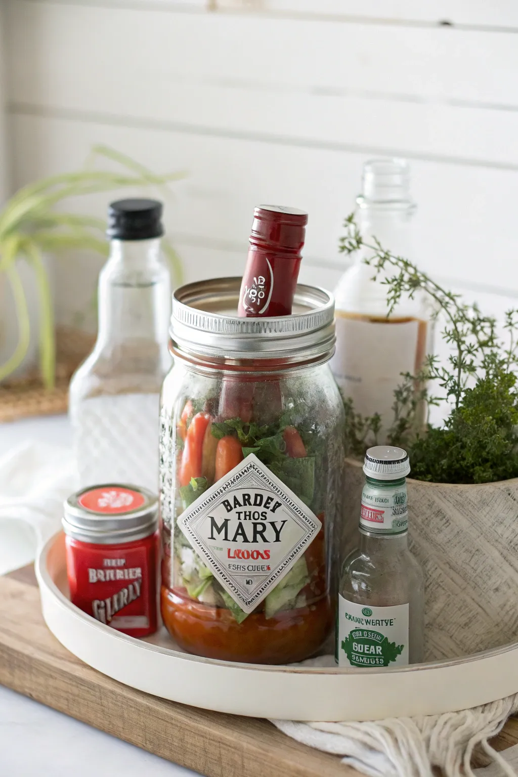 Craft the perfect brunch moment with the Blissful Mary Jar – a minimalist's take on cocktail gifting.