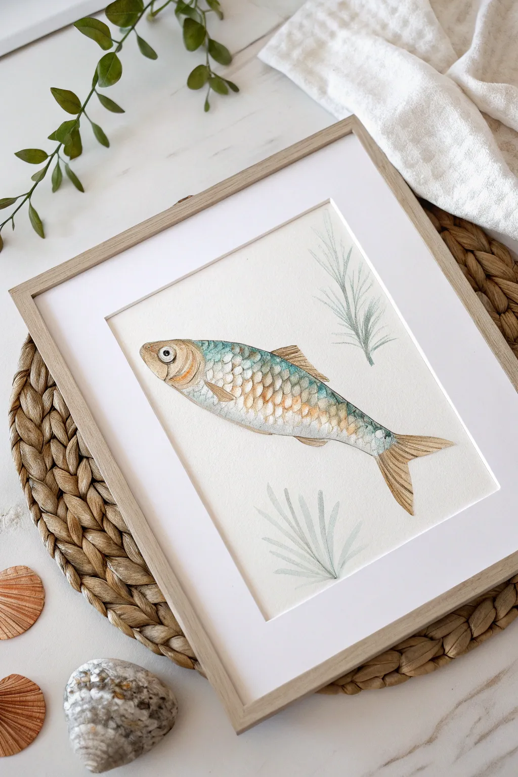 Capture the natural grace of aquatic life with shimmering metallic accents. Perfect for a minimalist touch of elegance.