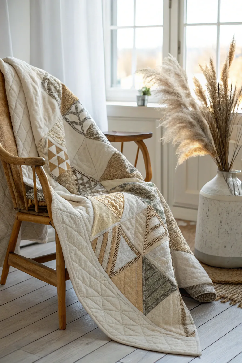 Discover the beauty of texture and simplicity with this modern quilt masterpiece.