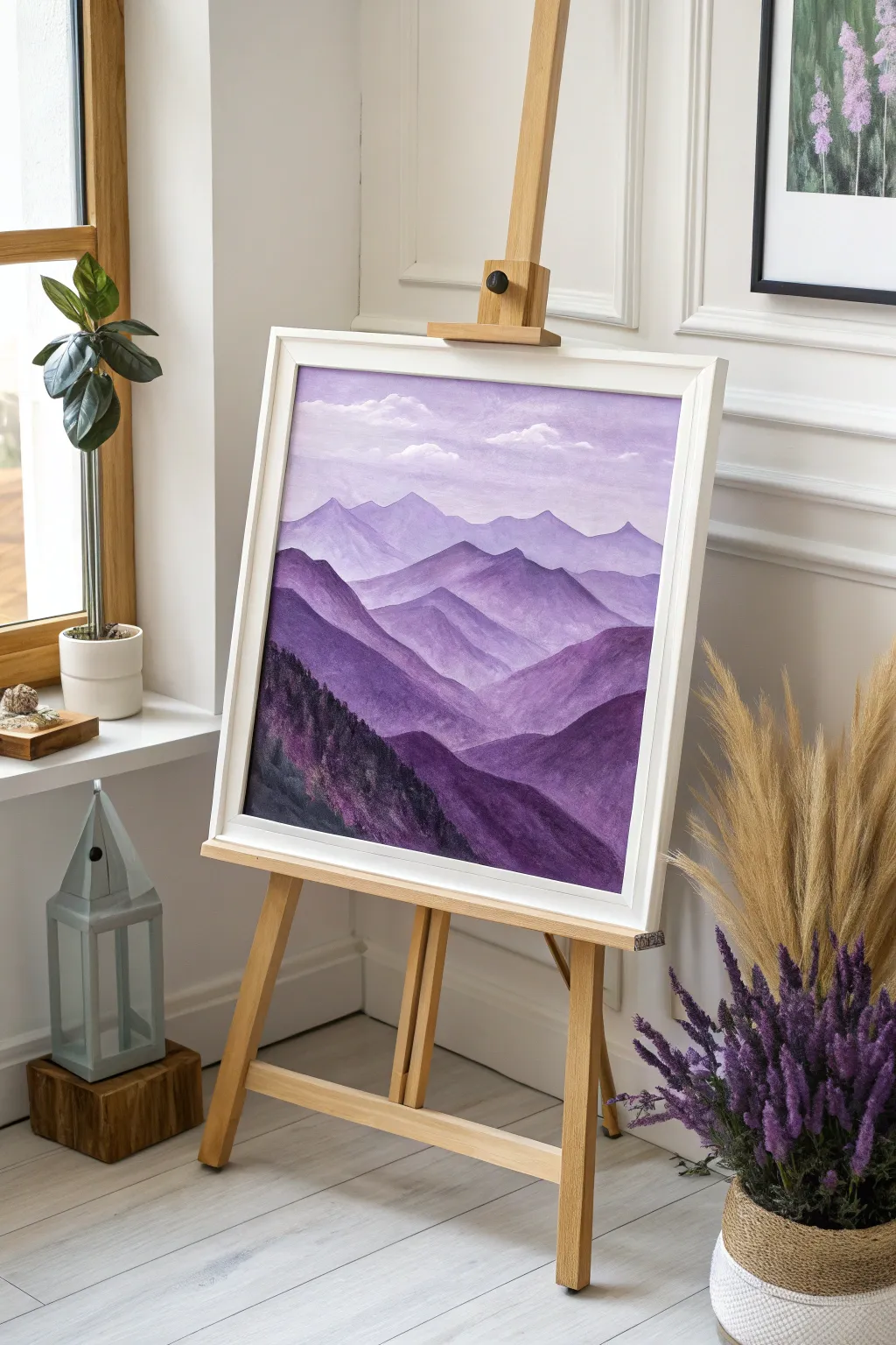 Embrace the serene elegance of purple mountains, where simplicity meets majesty.