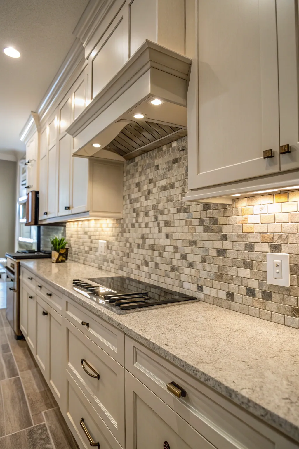 Neutral tones and textures create a sophisticated backdrop.