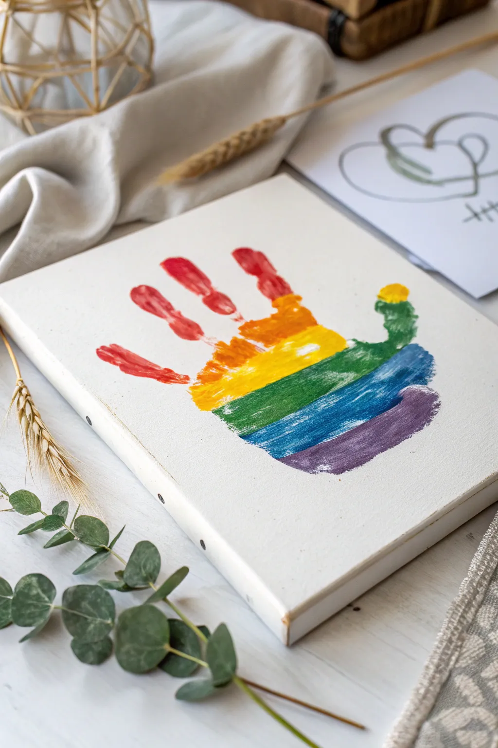 Celebrate Mother's Day with a splash of color and creativity. 🌈 #RainbowHandprints #ScandiBoho