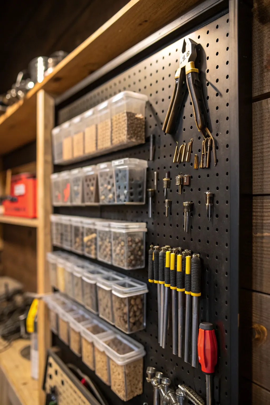 Transform your workspace with pegboard perfection: a craftsman's dream for organized tool storage.