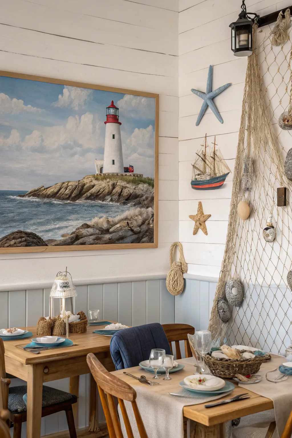 Guide your decor with iconic lighthouse paintings.