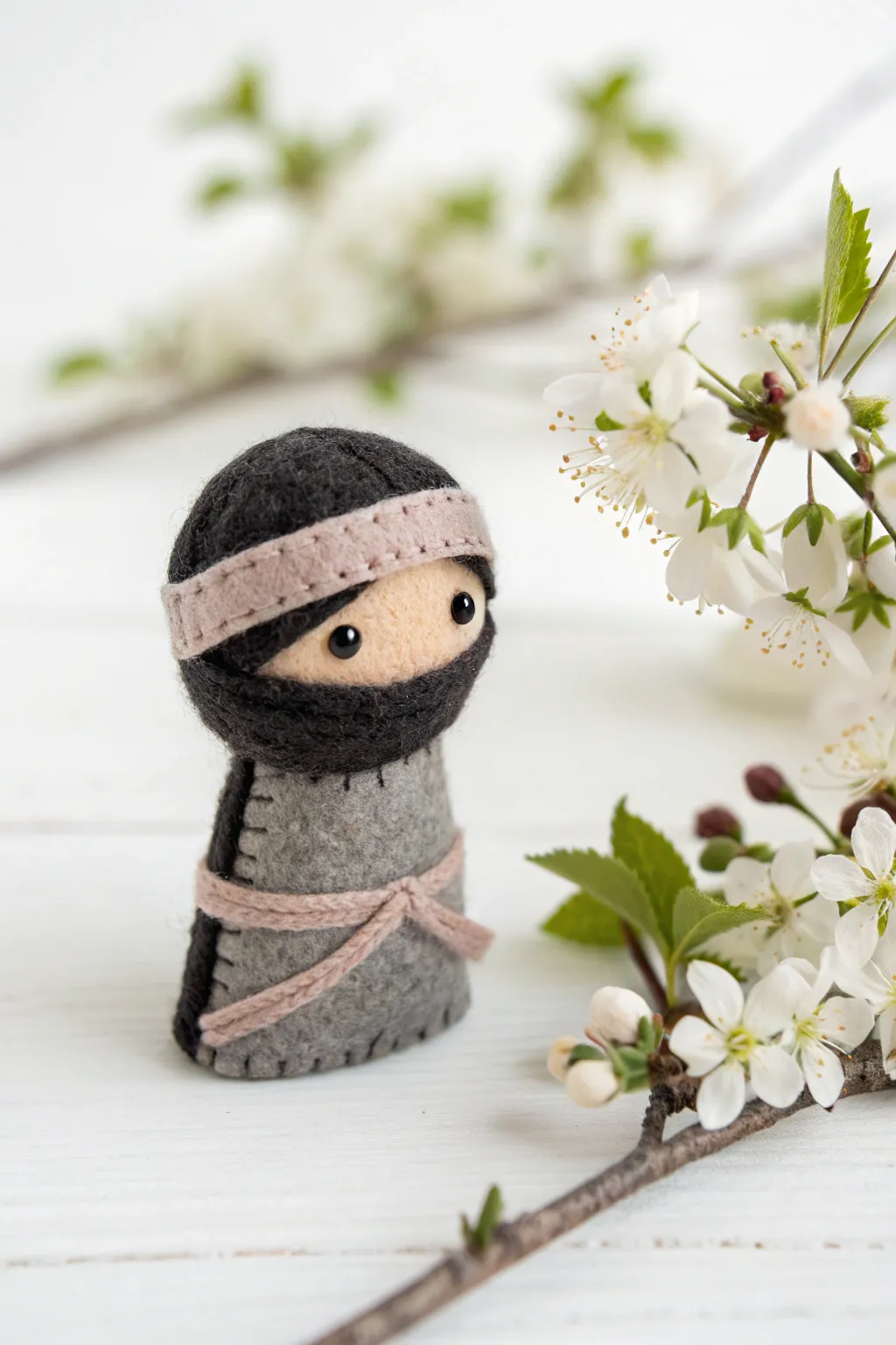 Crafting elegance in simplicity: A charming ninja finger puppet that tells a story. #MinimalistCrafts