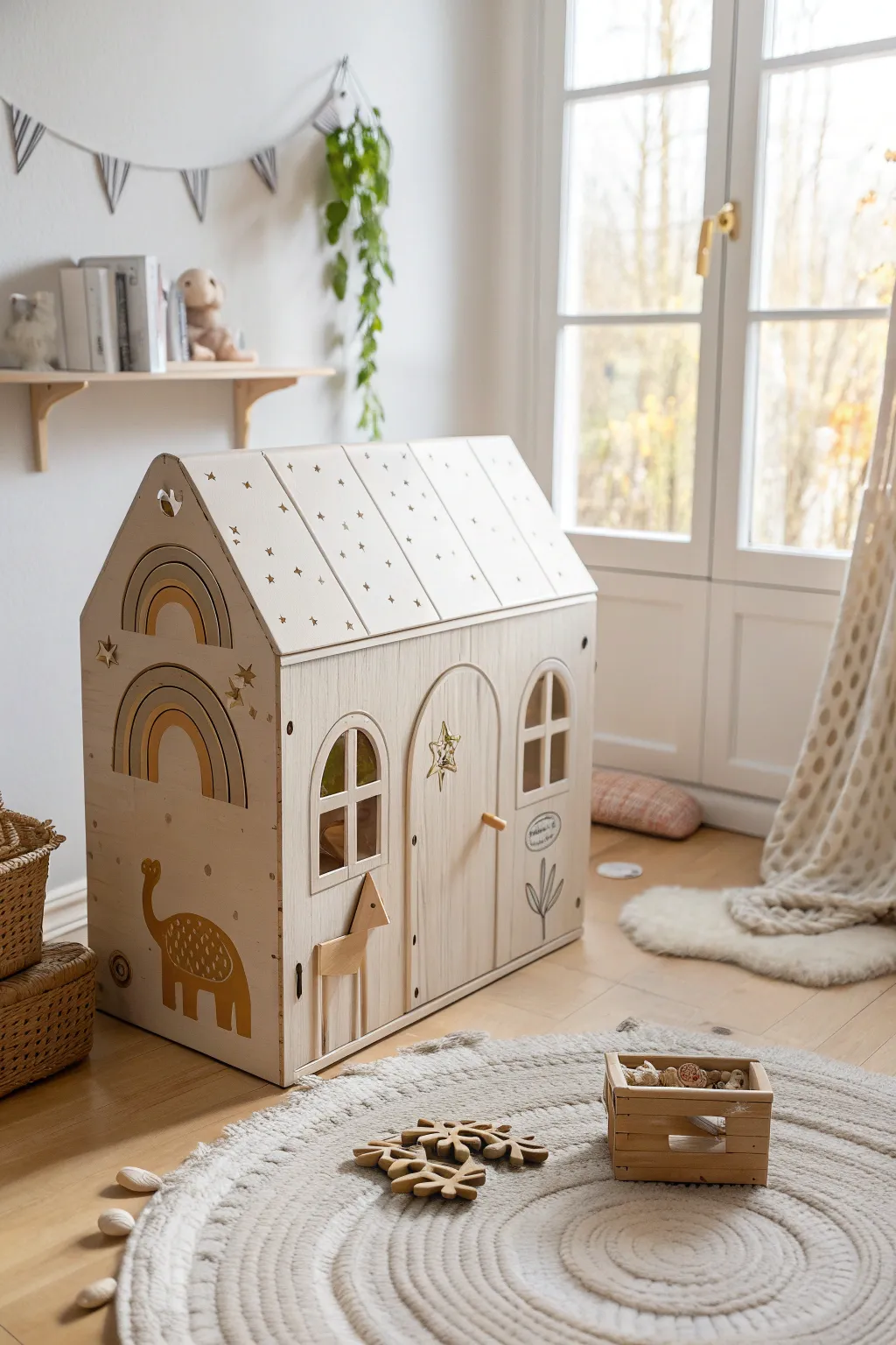 Unleash endless adventures with this charming cardboard ark, where simplicity meets imagination in a Scandinavian-Boho style.
