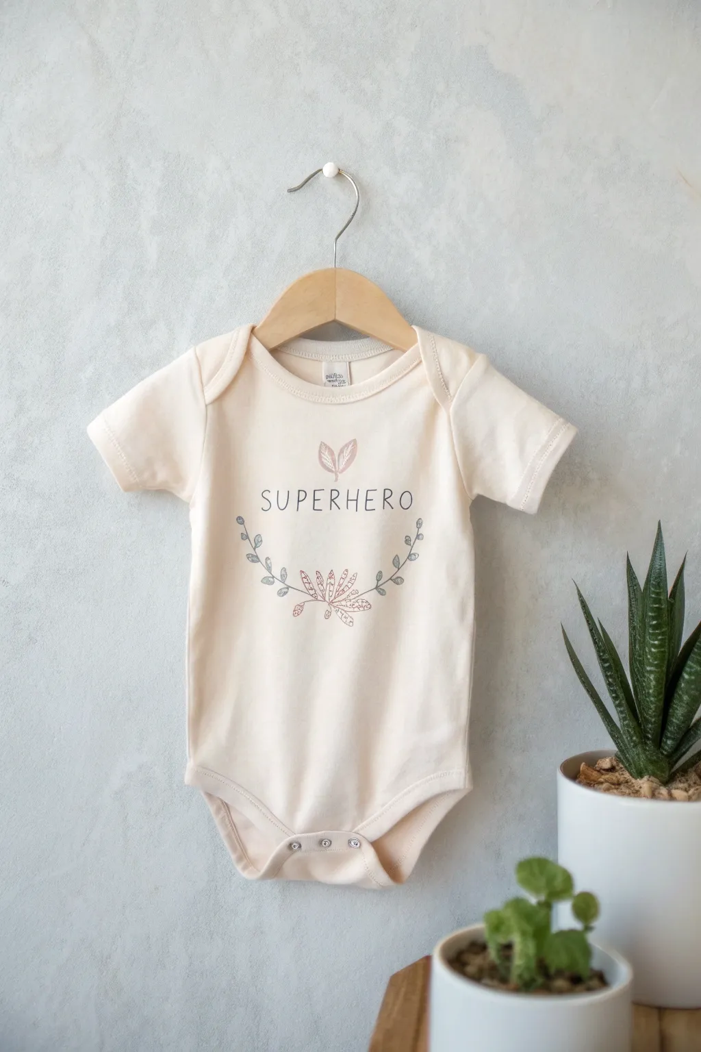 Celebrate your little one's superhero spirit with this charming minimalist onesie design!