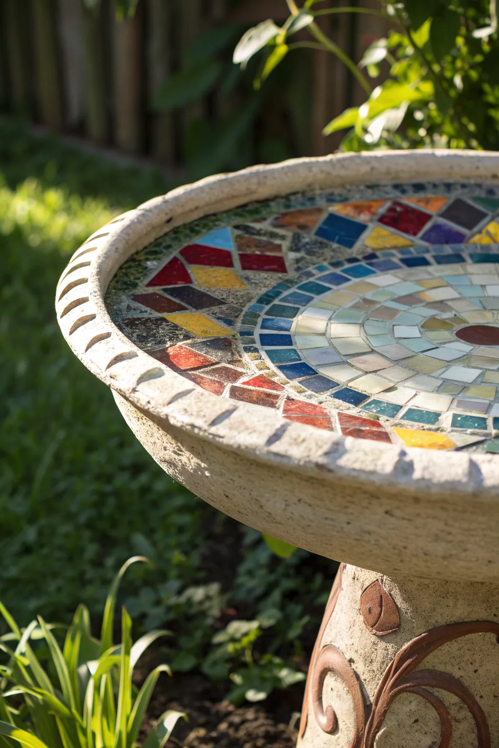 Transform your garden into a sanctuary with a stunning mosaic bird bath crafted from leftover tiles.