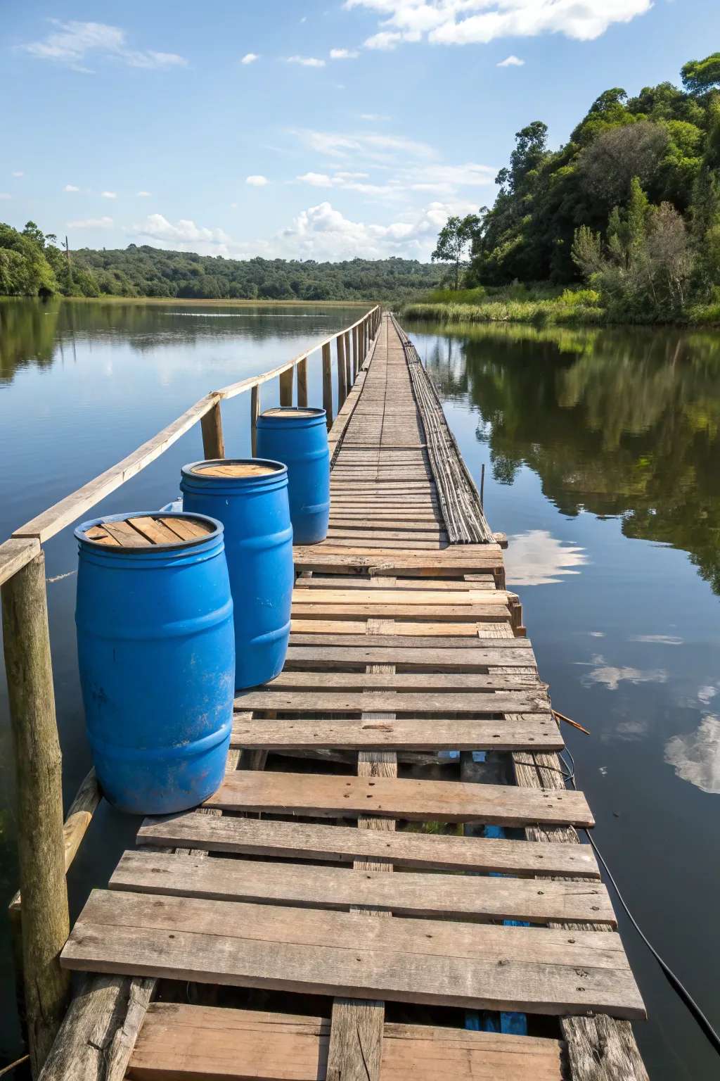 Craftsmanship meets innovation: A floating pallet bridge that impresses with both style and ingenuity.