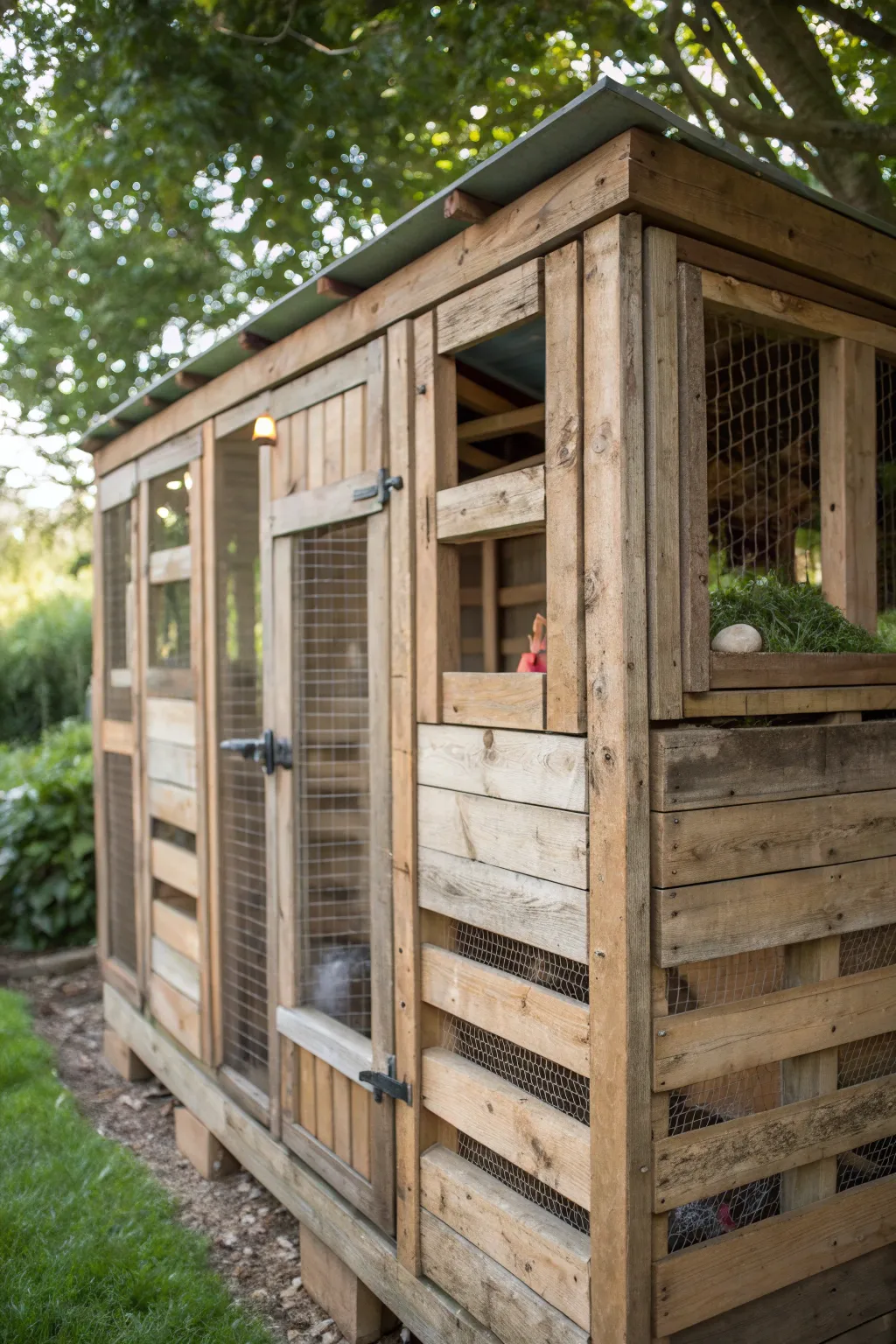 Crafted with care: A chicken coop that blends rustic charm with modern functionality.