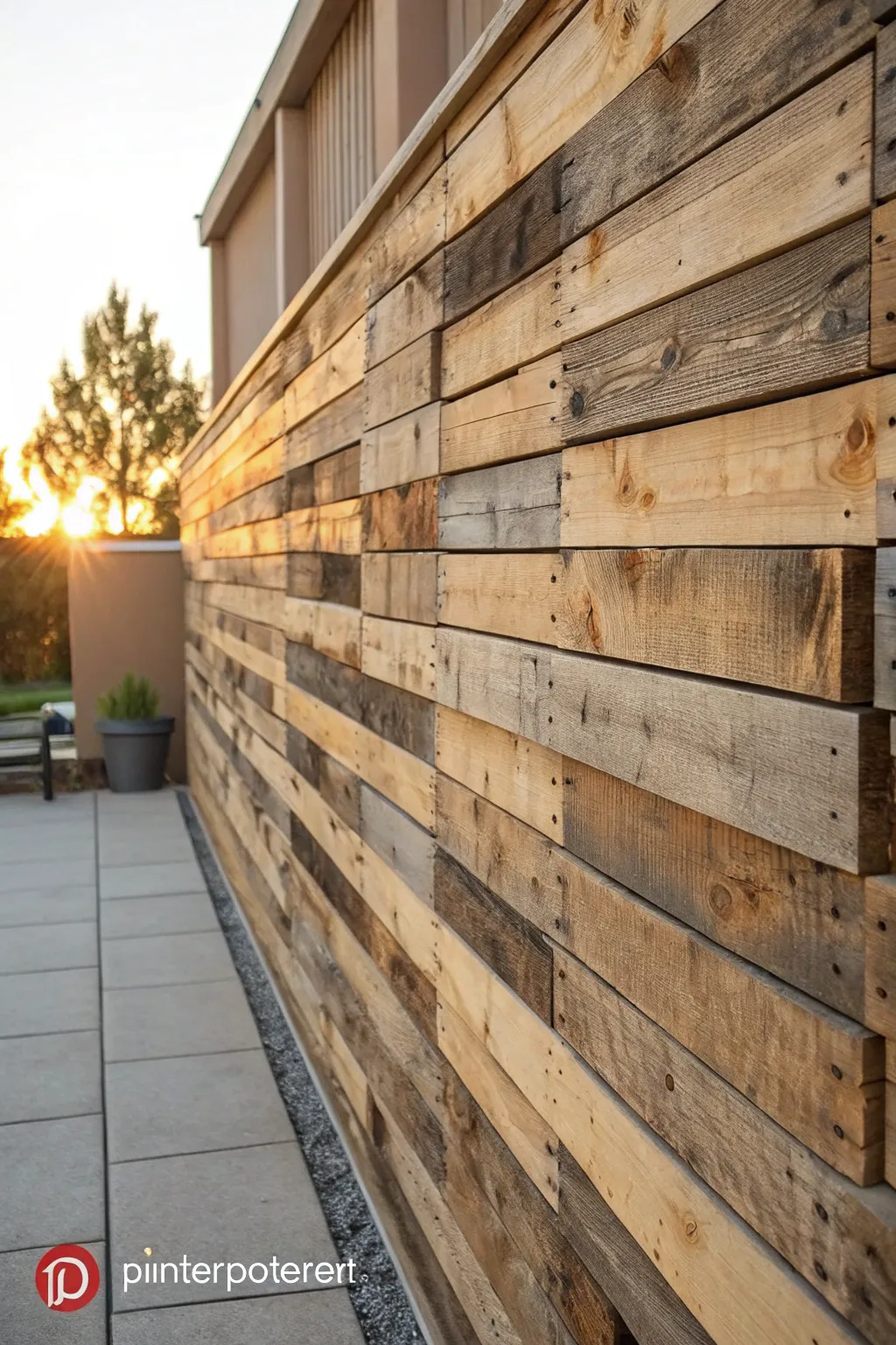 Embrace rustic charm with the timeless beauty of weathered pallets.