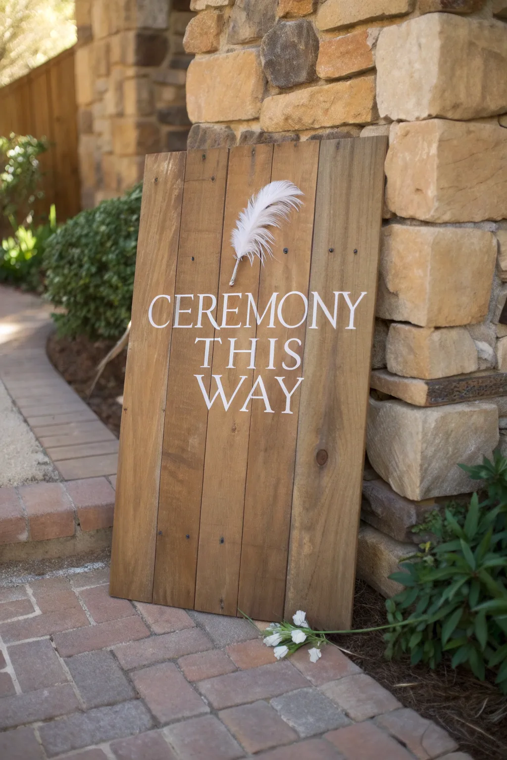 Guide your guests with rustic elegance—handcrafted pallet wood signs for your special day.