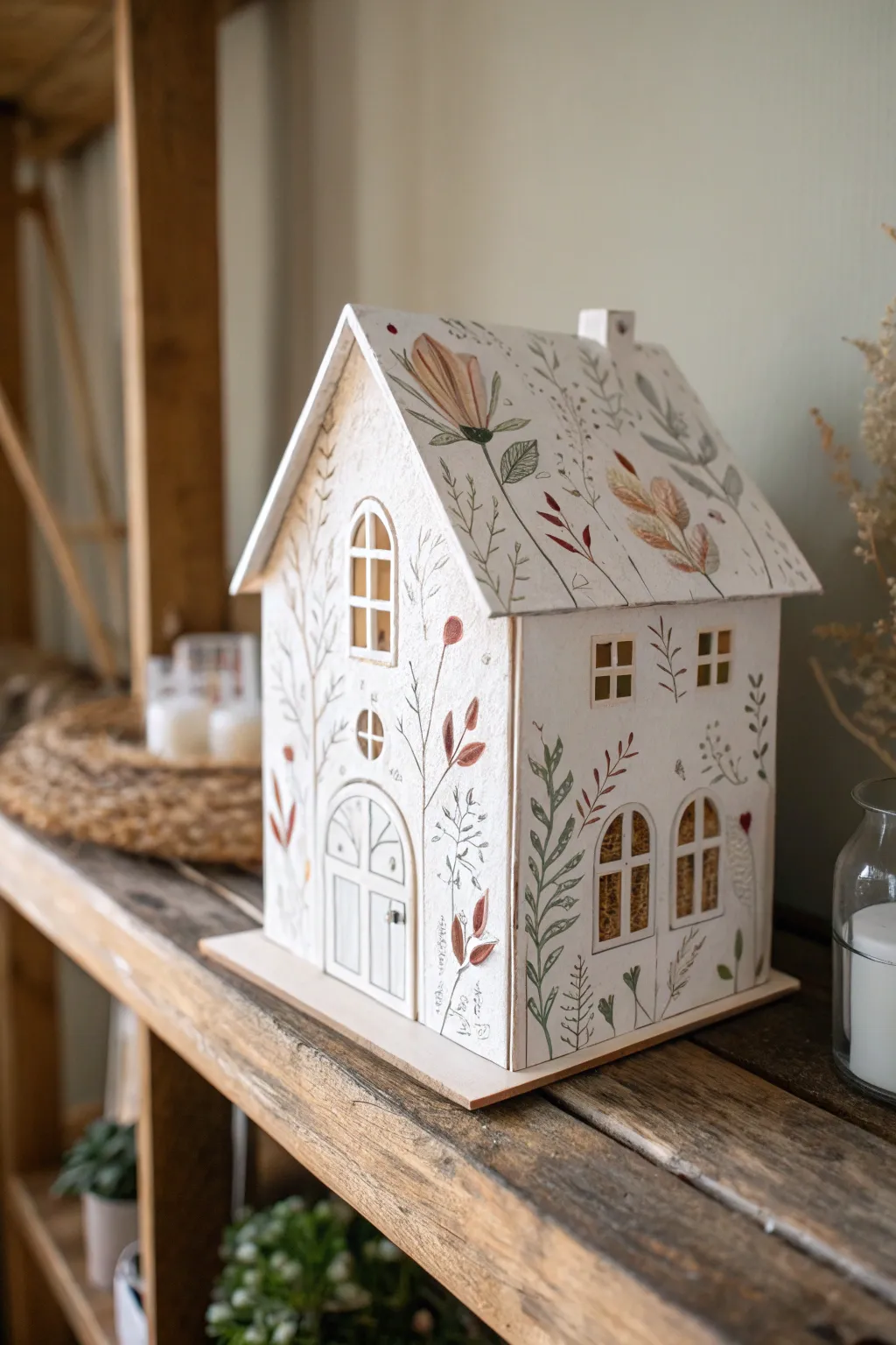 Discover the charm of a handmade paper mache house, a perfect blend of minimalist design and boho flair.