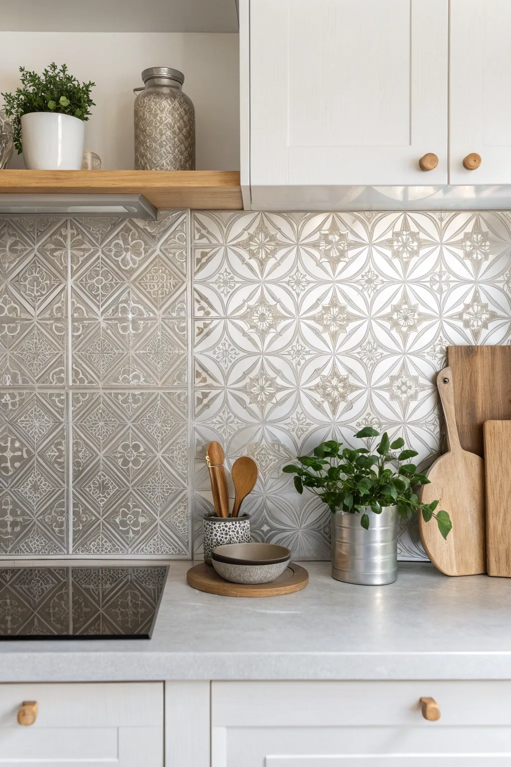 Elevate your space with a touch of industrial chic – discover the beauty of metallic backsplashes.