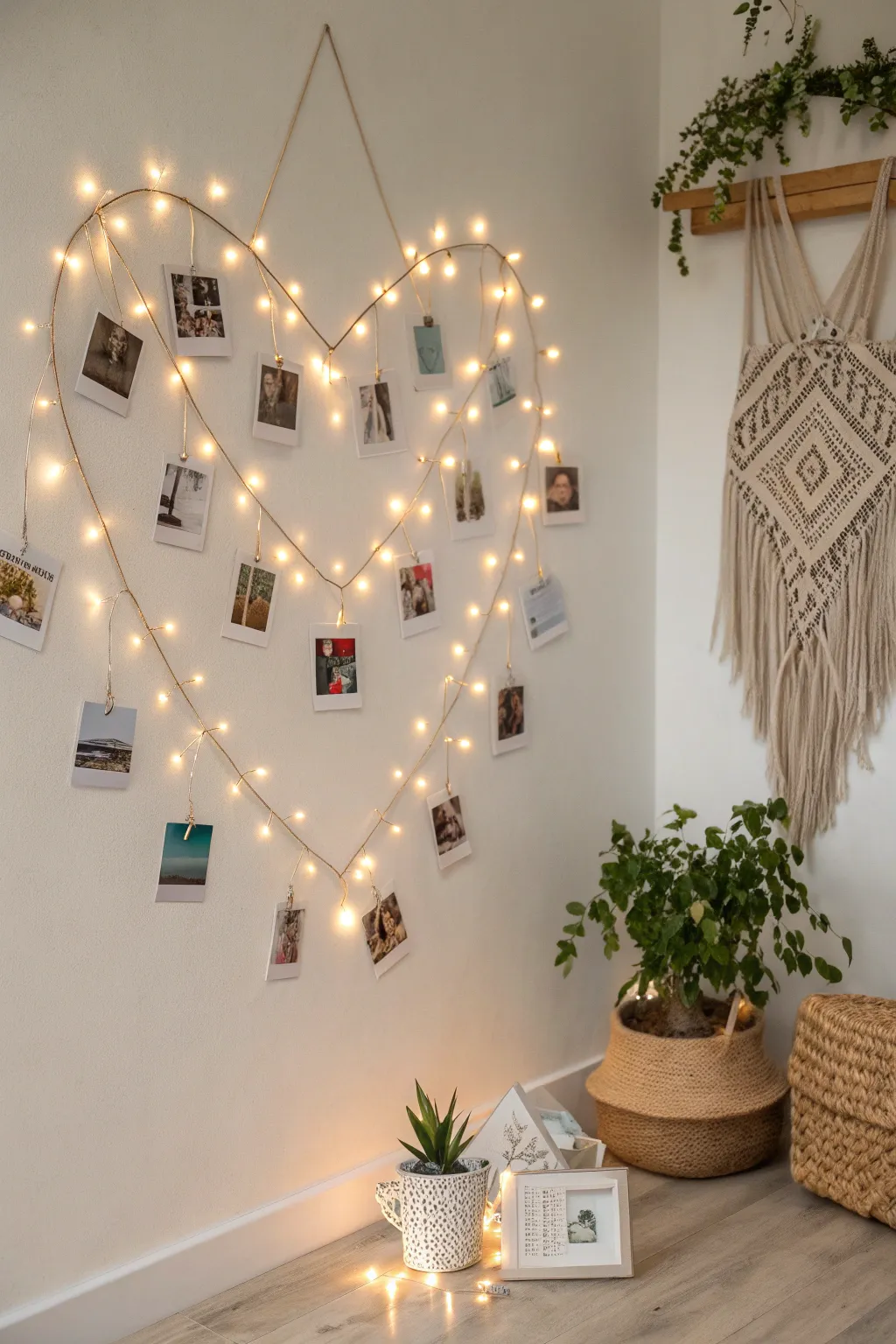 Transform your craft space with heart-shaped photo strings, where creativity meets minimalist elegance.