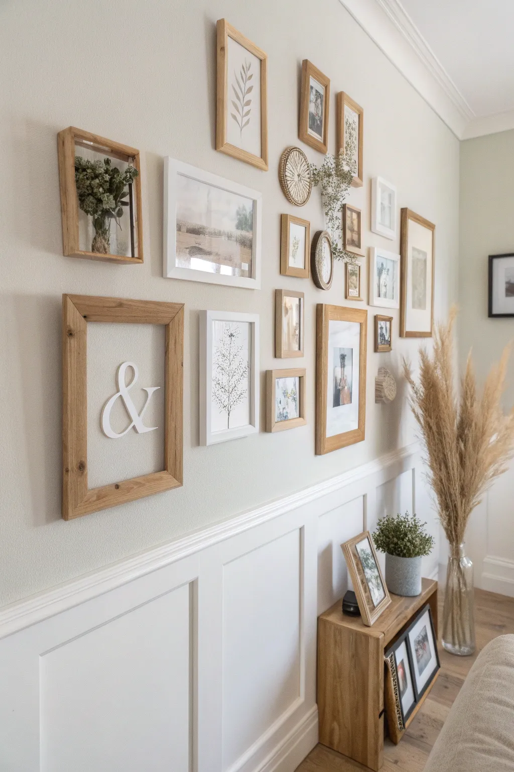 Add a personal touch to your walls with unique frame art and unexpected objects.