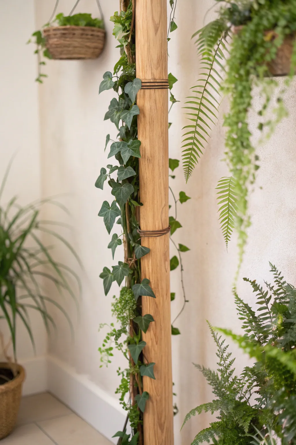 Elevate your space with the serene beauty of a minimalist vertical garden wall.