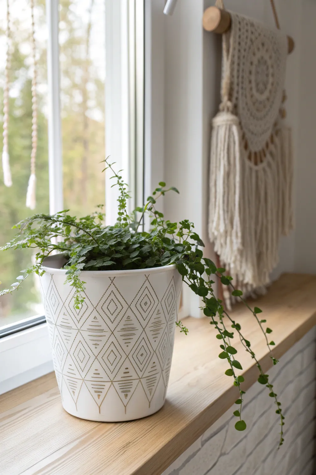 Transform your kitchen windowsill with minimalist charm: DIY indoor planters from plastic containers.