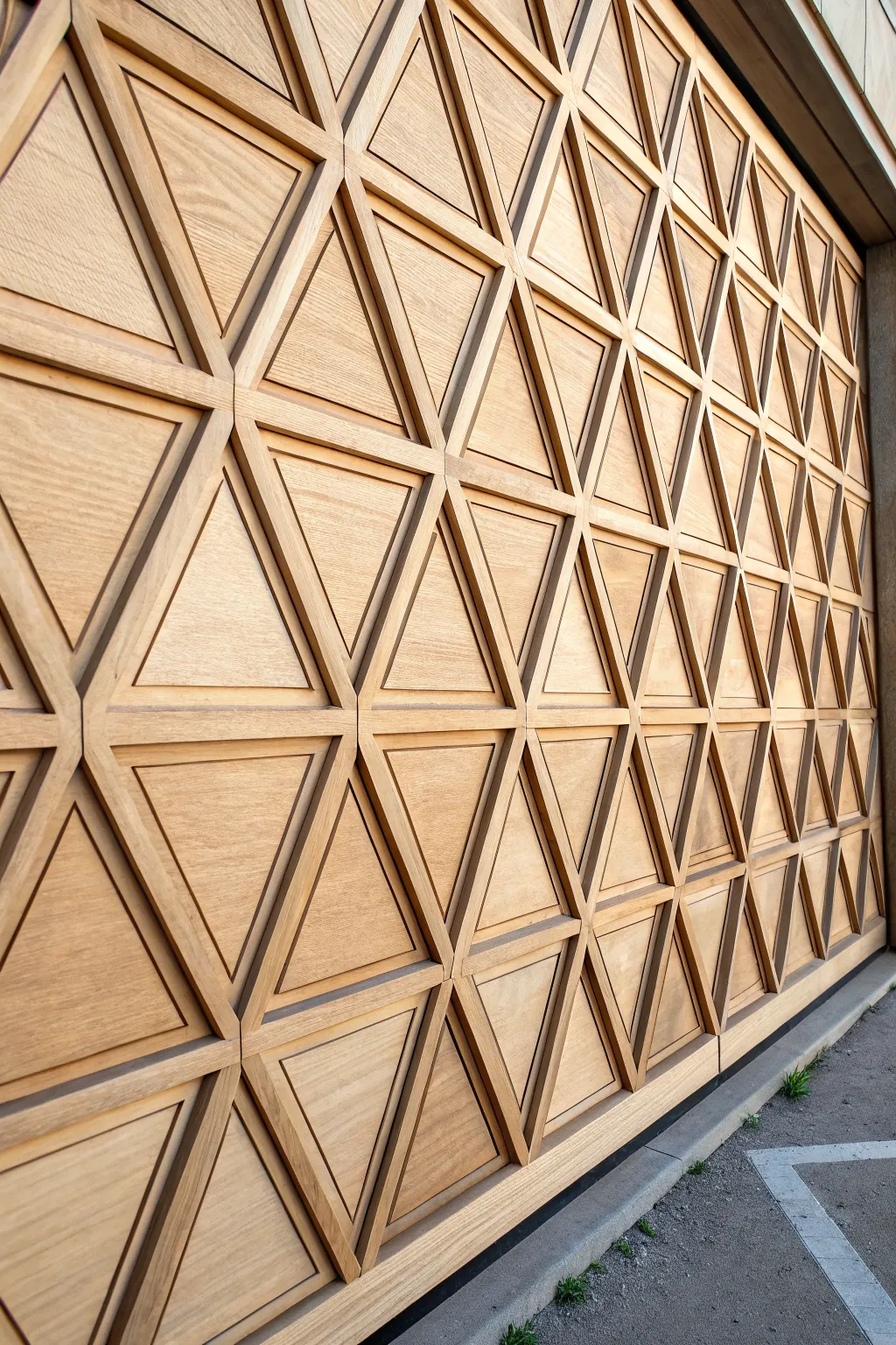 Transform your garage with captivating geometric plywood designs that showcase the artistry of craftsmanship.