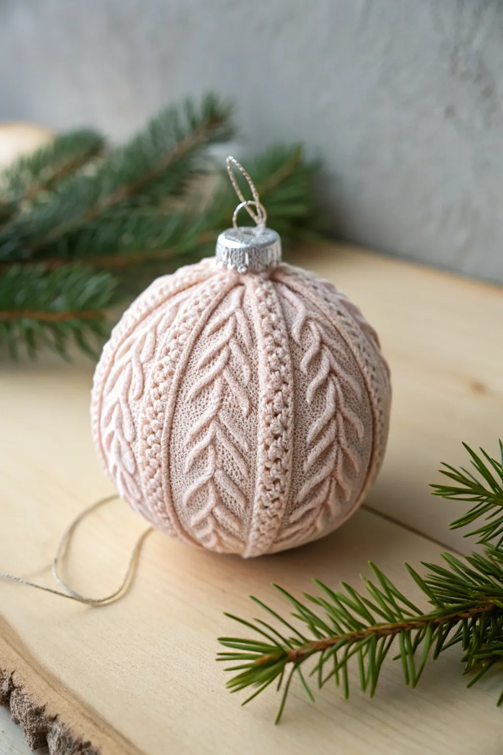 Embrace the warmth of handcrafted elegance with knitted texture clay ornaments.
