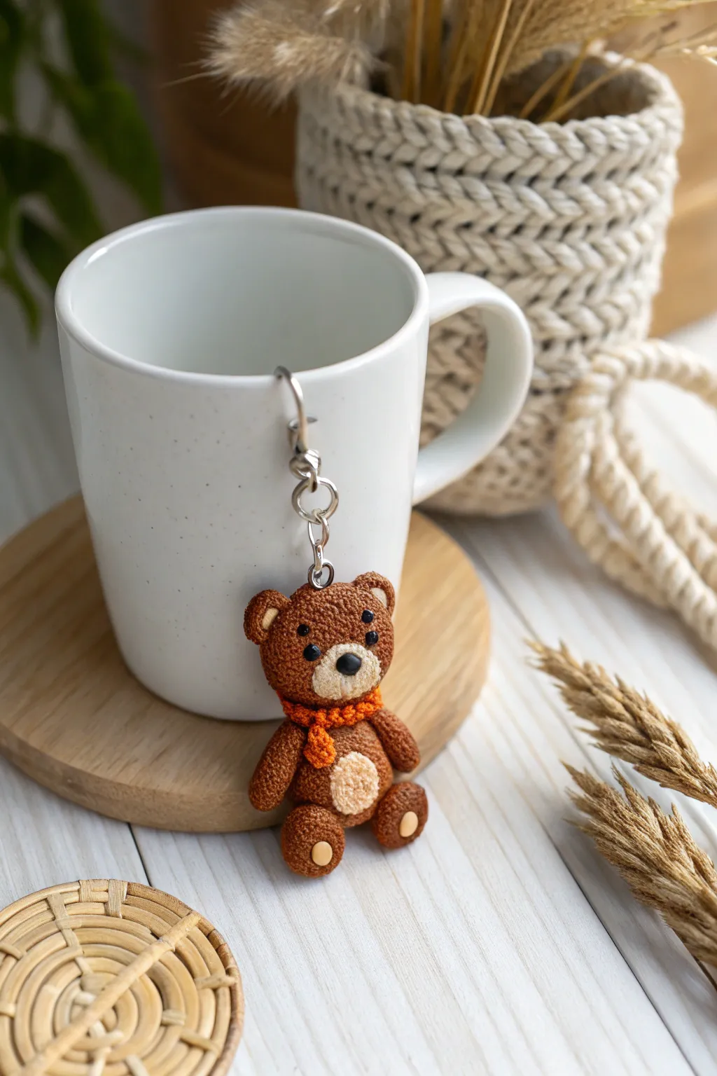 Rediscover childhood joy with this adorable teddy bear mug charm, a perfect blend of nostalgia and minimalist elegance.