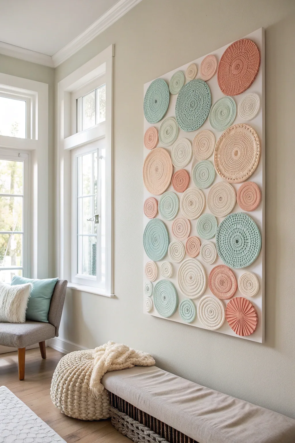 Transform your space with playful elegance: Pool noodle wall art that inspires creativity and adds a splash of color.