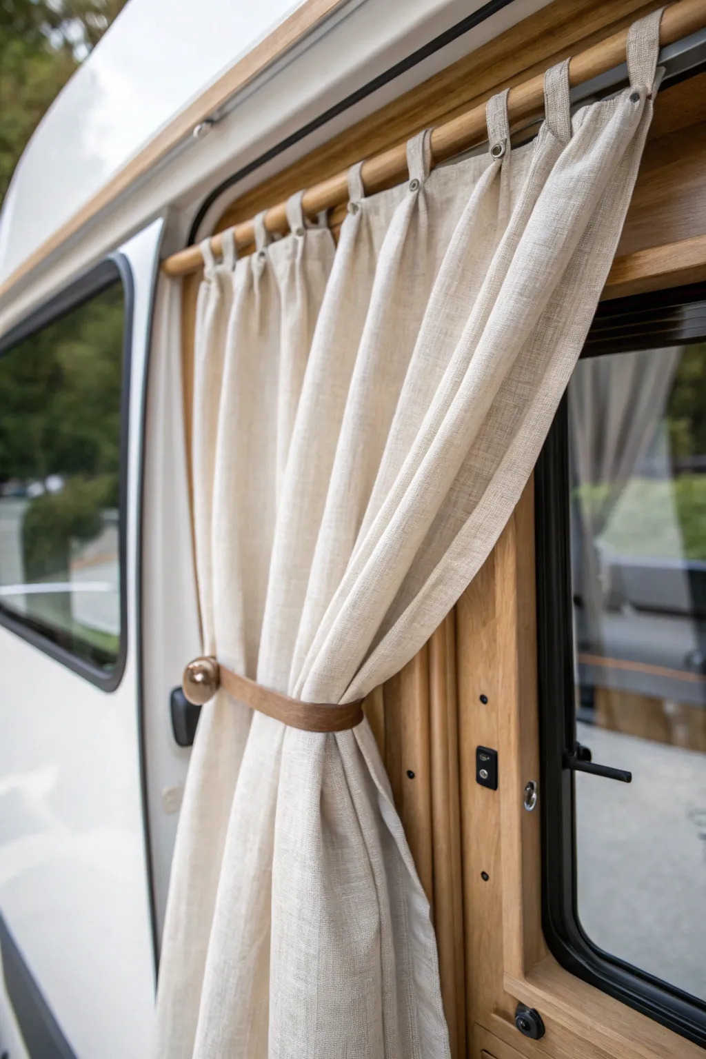 Elevate your camper's charm with versatile Velcro curtains – easy to remove, wash, and enjoy!