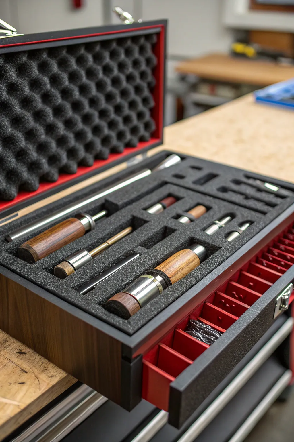 Master the art of organization with custom foam dividers in your toolbox.