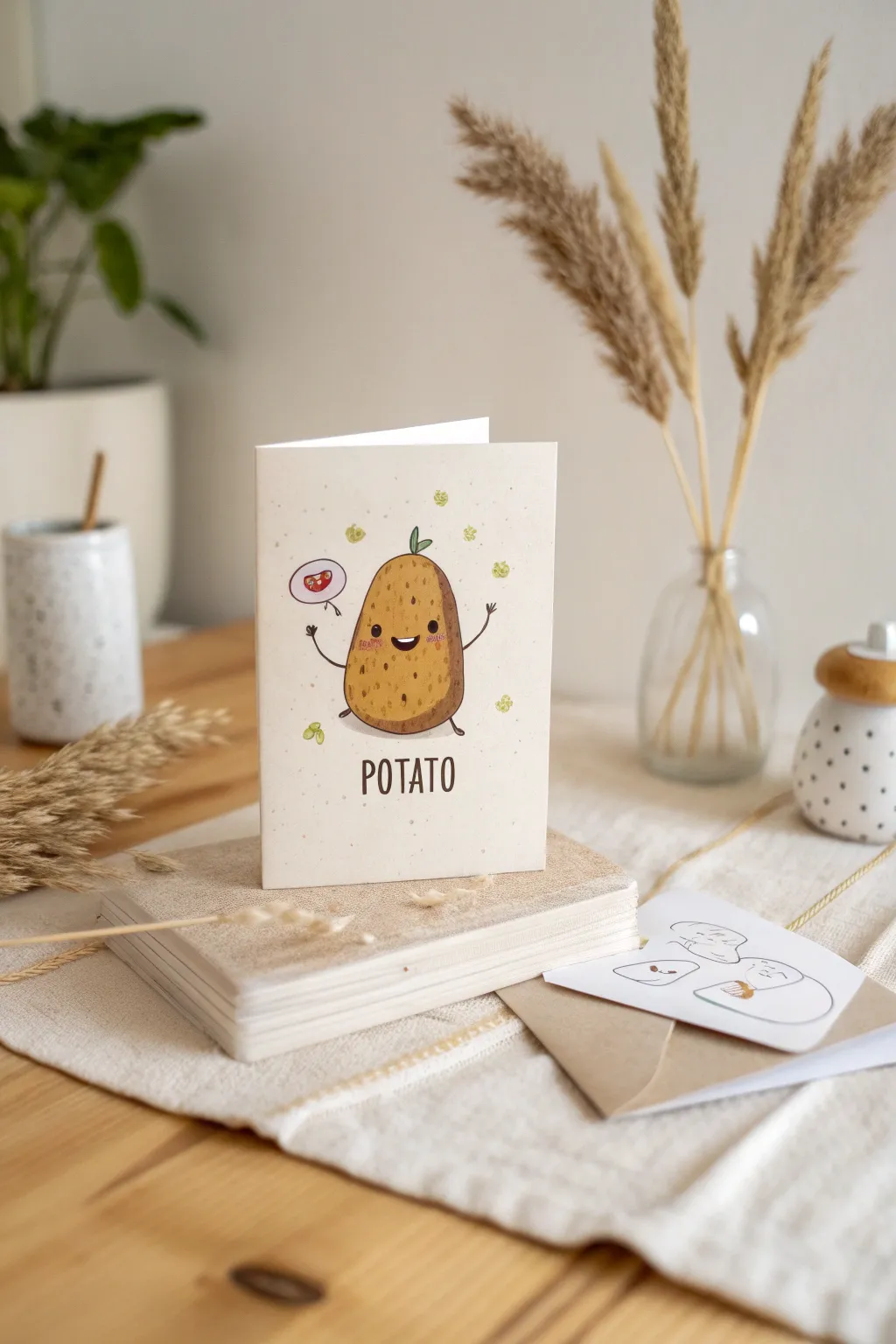 Spread smiles with a charming potato pun card—perfect for a touch of humor and warmth.