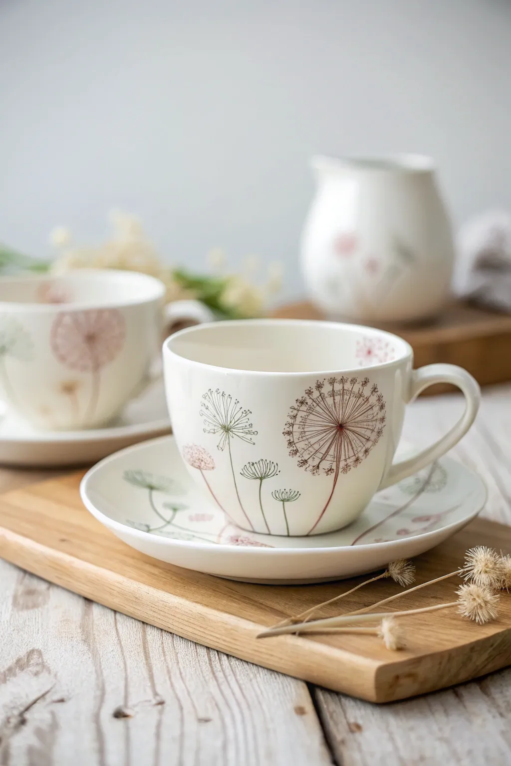Sip your wishes with every brew in this dandelion-adorned teacup.