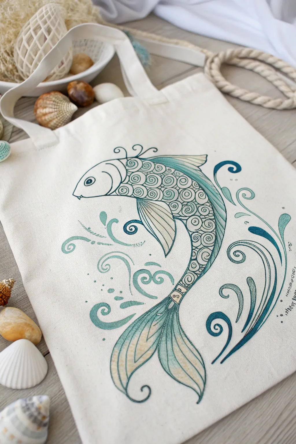 Dive into elegance with this whimsical fish print, where minimalism meets the sea's natural beauty.