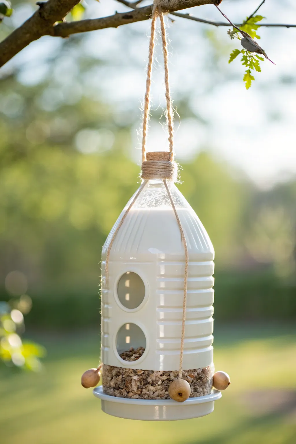 Transform trash into treasure with this chic plastic bottle bird feeder, bringing nature's beauty to your backyard.