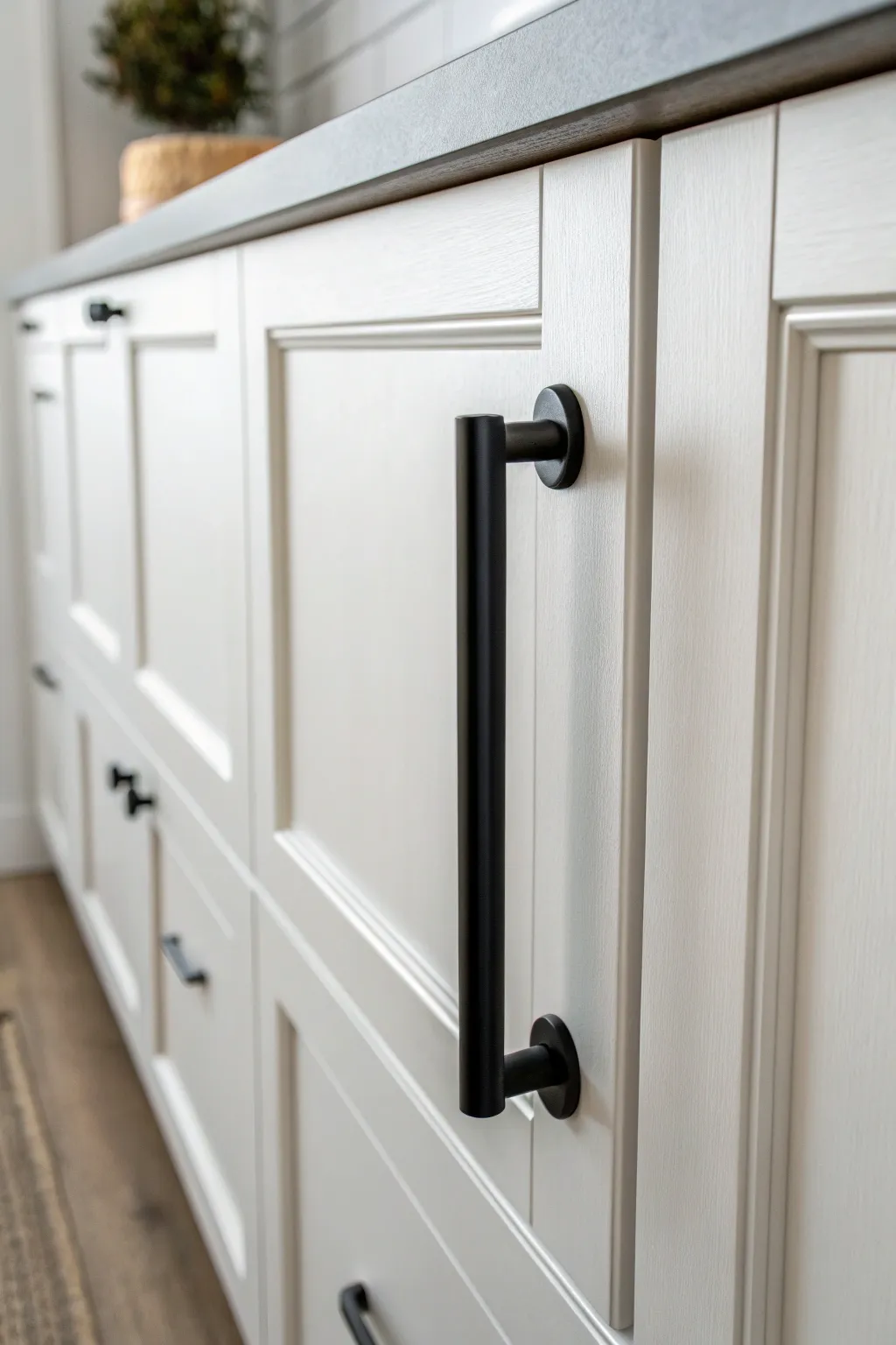 Transform your kitchen with the elegance of sleek, matte black hardware.