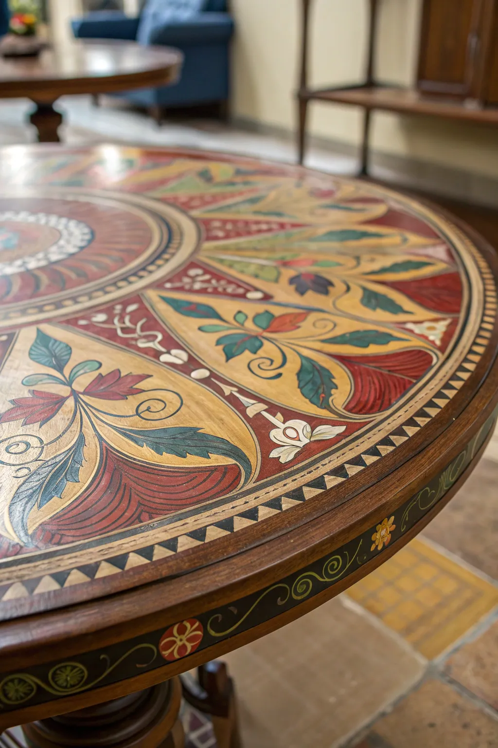 Transform your table into a stunning hand-painted masterpiece, where craftsmanship meets creativity.